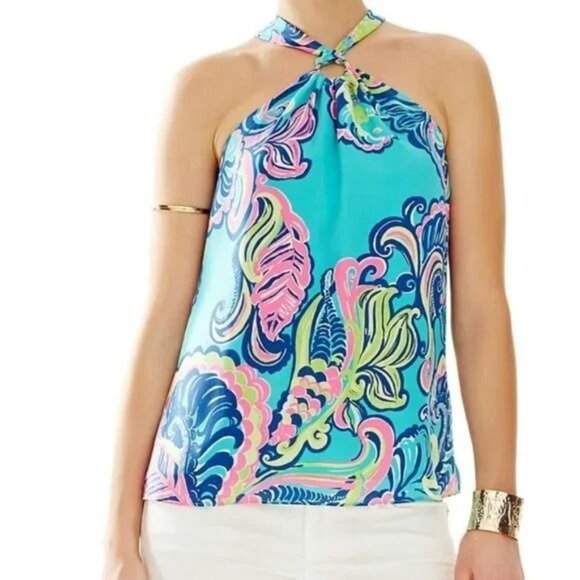 Lilly Pulitzer Cassandra Silk Top Size Small - Picture 1 of 7